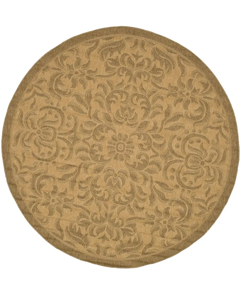 Safavieh Courtyard CY6634 Natural and Gold 6'7" x 6'7" Round Outdoor Area Rug