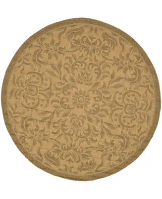 Safavieh Courtyard CY6634 Natural and Gold 6'7" x 6'7" Round Outdoor Area Rug