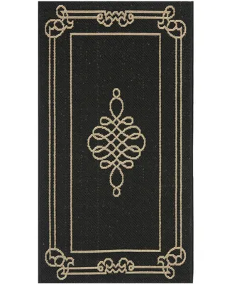 Safavieh Courtyard CY6788 Black and Creme 2'7" x 8'2" Runner Outdoor Area Rug