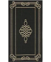 Safavieh Courtyard CY6788 Black and Creme 2'7" x 8'2" Runner Outdoor Area Rug