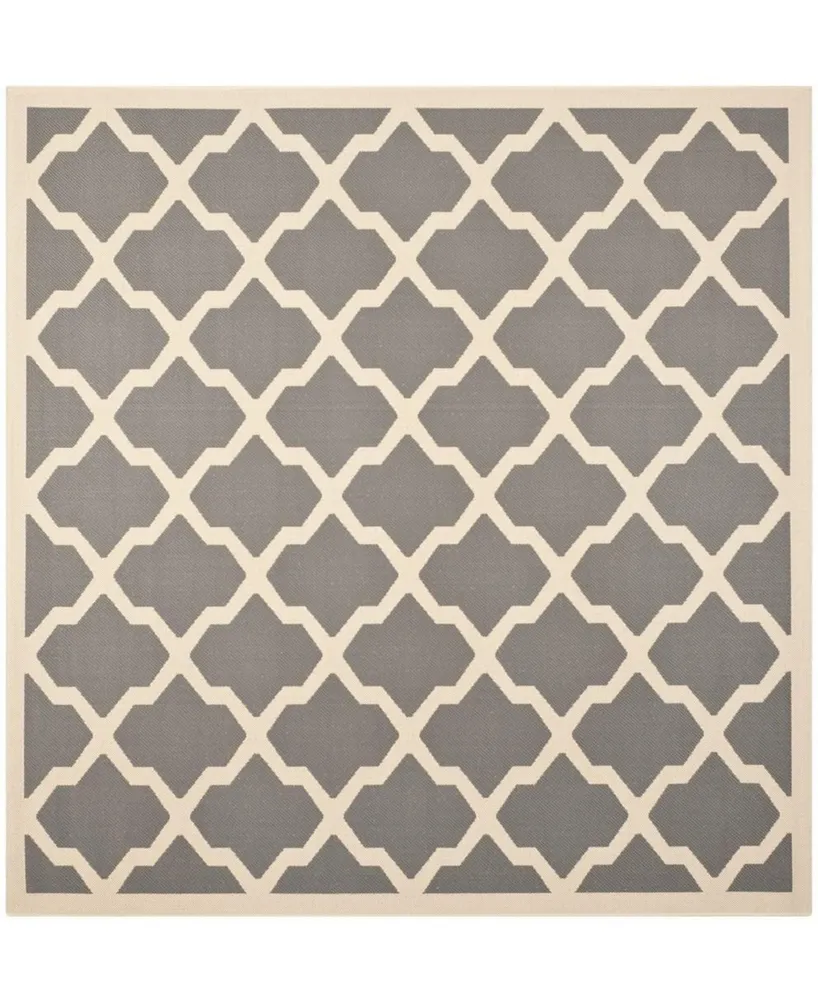 Safavieh Courtyard CY6903 Anthracite and Beige 7'10" x 7'10" Sisal Weave Square Outdoor Area Rug