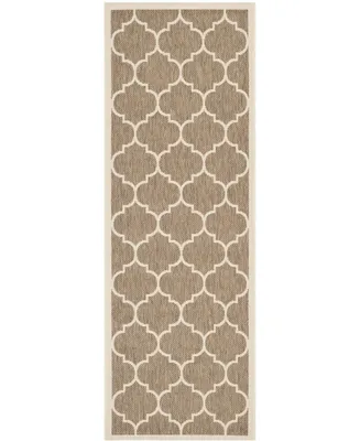 Safavieh Courtyard CY6914 Brown and Bone 2'3" x 6'7" Runner Outdoor Area Rug