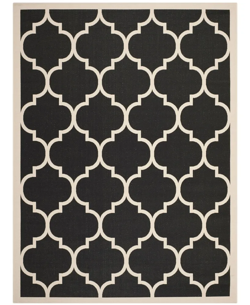 Safavieh Courtyard CY6914 Black and Beige 8' x 11' Sisal Weave Outdoor Area Rug