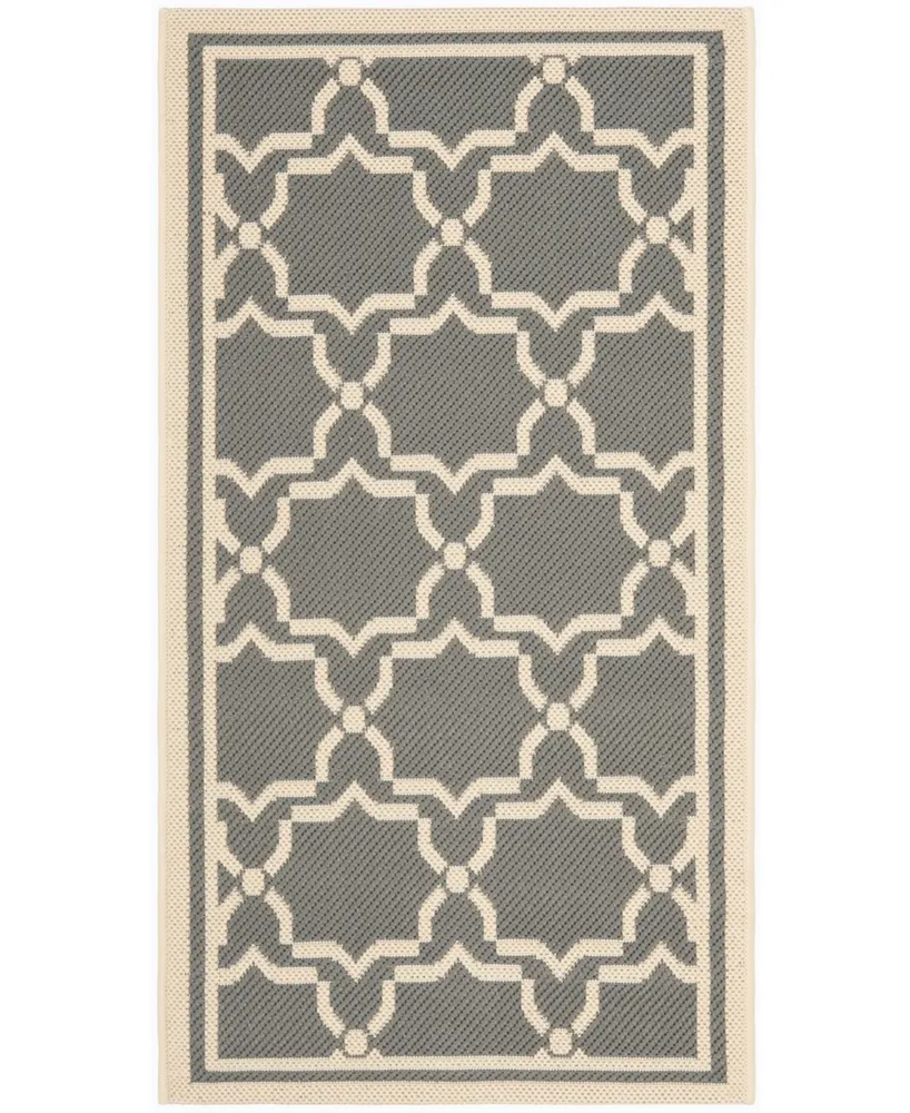 Safavieh Courtyard CY6916 Anthracite and Beige 2' x 3'7" Outdoor Area Rug