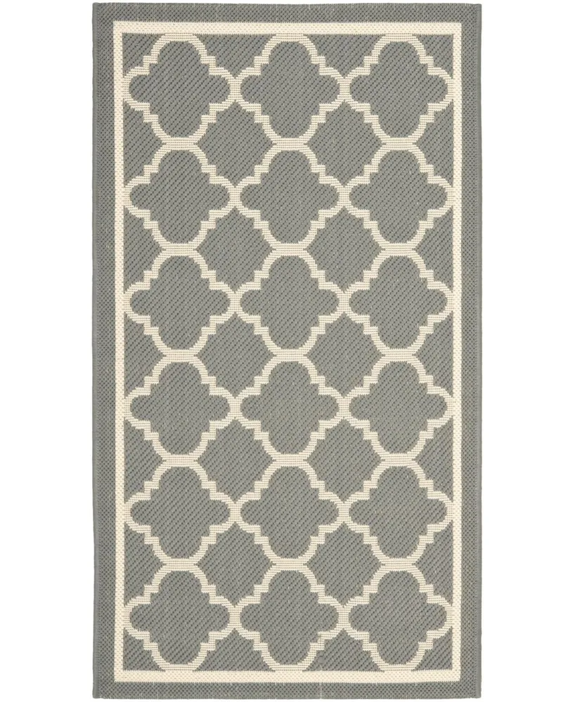 Safavieh Courtyard CY6918 Anthracite and Beige 2' x 3'7" Sisal Weave Outdoor Area Rug