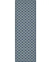 Safavieh Courtyard CY6919 Navy and Beige 2'3" x 6'7" Sisal Weave Runner Outdoor Area Rug