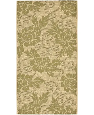 Safavieh Courtyard CY6957 Cream and Green 2'7" x 5' Sisal Weave Outdoor Area Rug