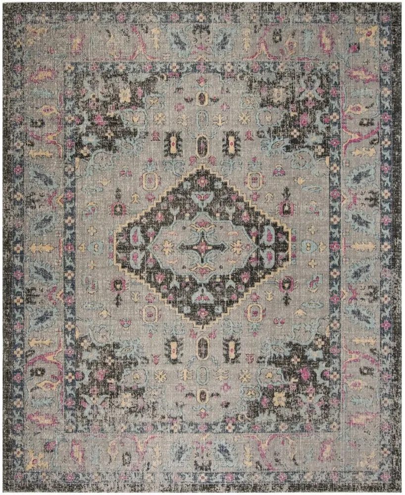 Safavieh Courtyard CY7059 Light Gray and Anthracite 5'3" x 7'6" Outdoor Area Rug