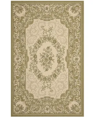 Safavieh Courtyard CY7208 Cream and Green 5'3" x 7'7" Sisal Weave Outdoor Area Rug