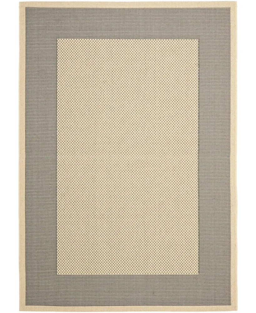 Safavieh Courtyard CY7987 Gray and Cream 5'3" x 7'7" Sisal Weave Outdoor Area Rug