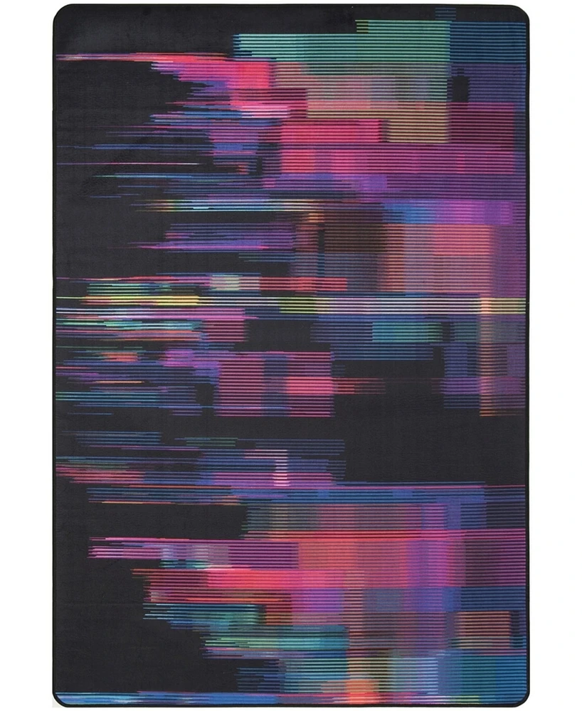 Safavieh Daytona DAY103 Black and Fuchsia 5'1" x 7'6" Area Rug