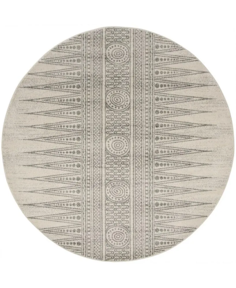 Safavieh Evoke Ivory and Silver 6'7" x 6'7" Round Area Rug