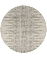 Safavieh Evoke Ivory and Silver 6'7" x 6'7" Round Area Rug