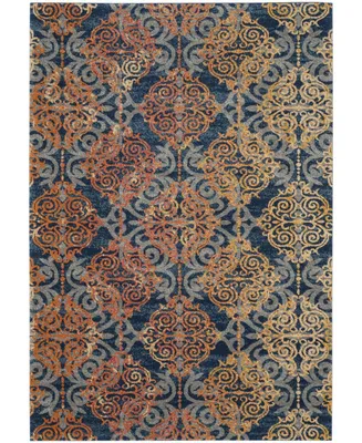 Safavieh Evoke EVK230 Blue and Orange 5'1" x 7'6" Area Rug