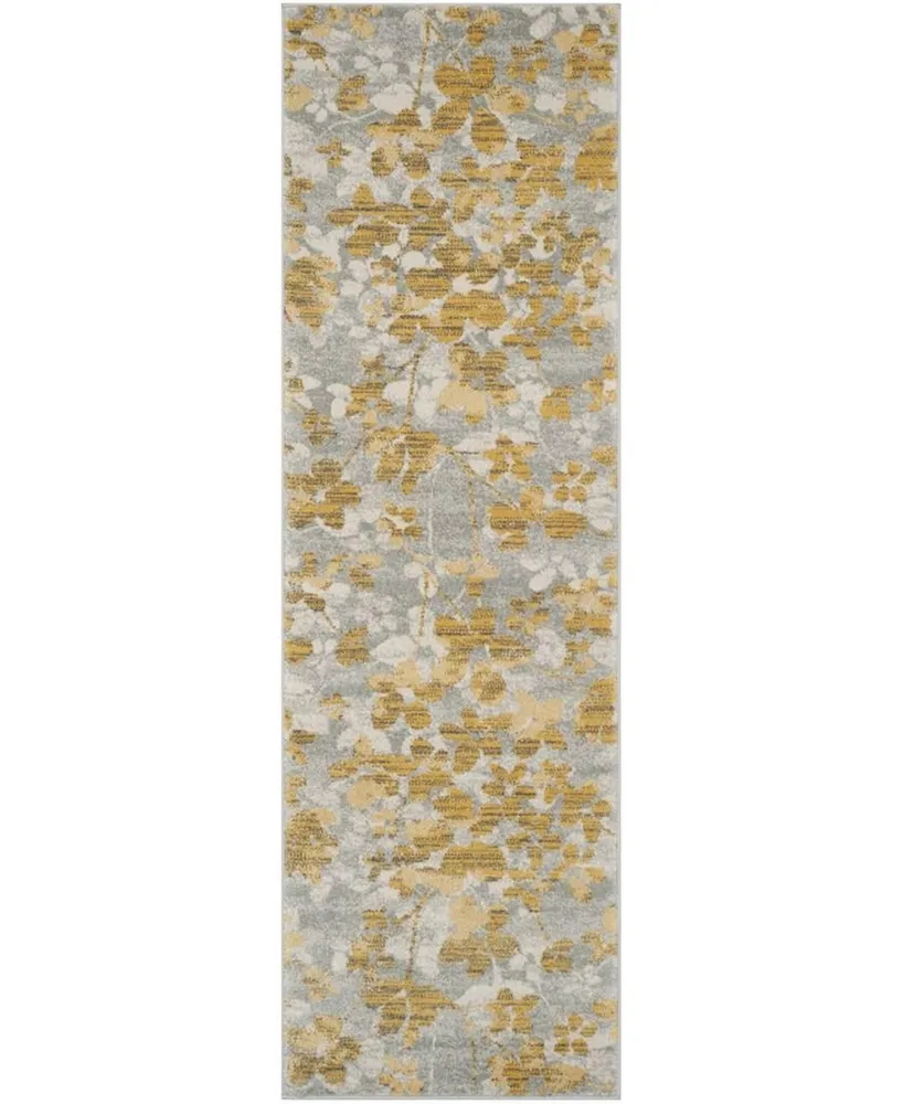 Safavieh Evoke EVK236 Grey and Gold 2'2" x 7' Runner Area Rug