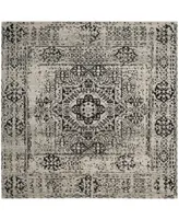 Safavieh Evoke EVK260 Ivory and Black 6'7" x 6'7" Square Area Rug