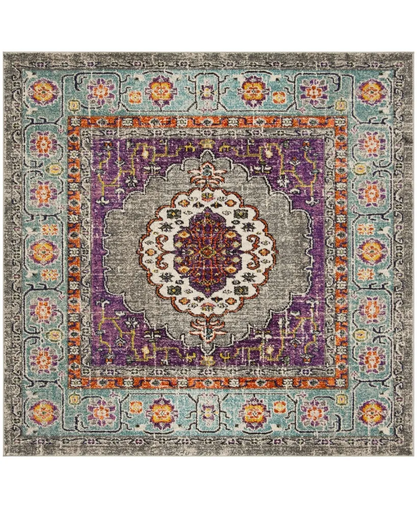 Safavieh Monaco MNC246 Violet and Light Blue 6'7" x 6'7" Square Area Rug