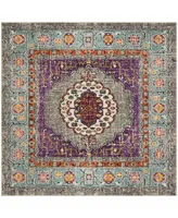 Safavieh Monaco MNC246 Violet and Light Blue 6'7" x 6'7" Square Area Rug