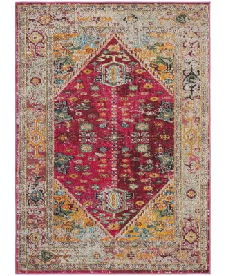 Safavieh Monaco MNC256 Fuchsia and Light Gray 4' x 5'7" Area Rug