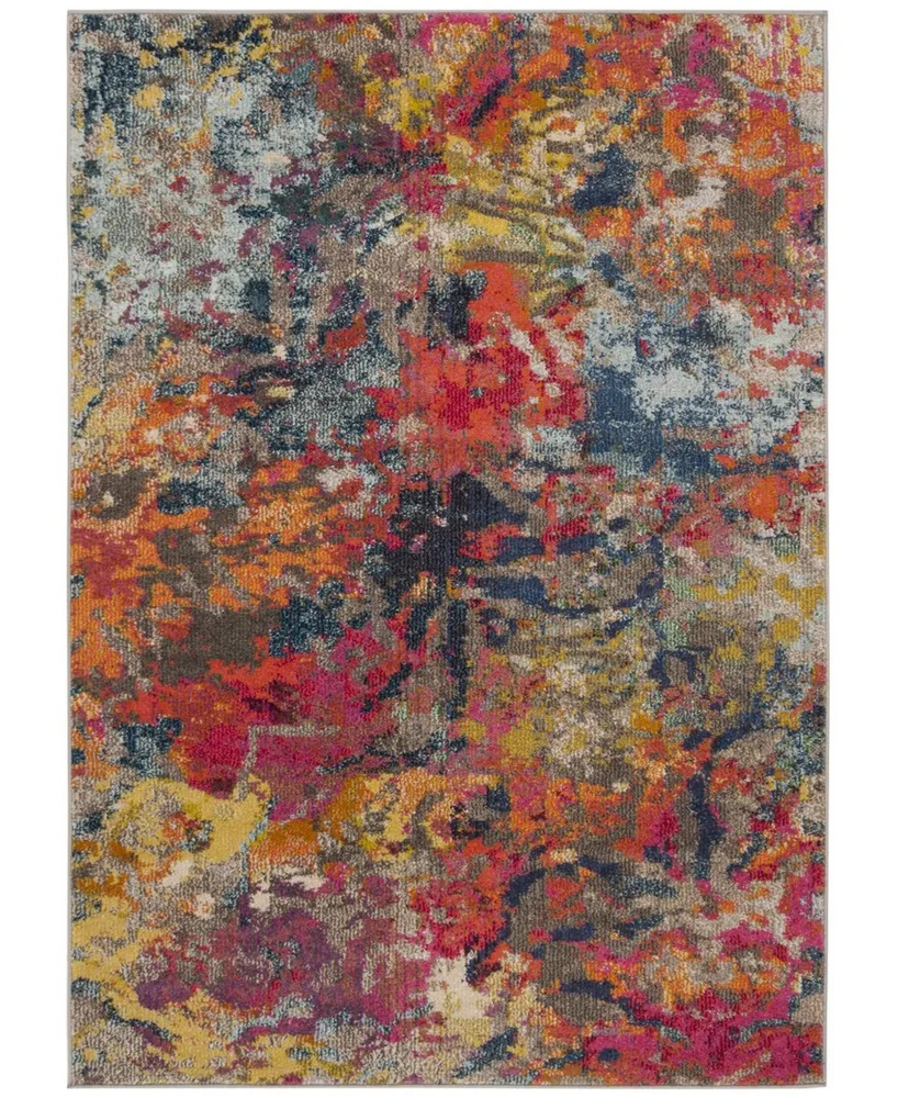 Safavieh Monaco MNC258 Blue and Orange 4' x 5'7" Area Rug