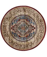 Safavieh Bijar BIJ636 Royal and Brown 6'7" x 6'7" Round Area Rug