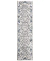 Safavieh Brentwood BNT810 Light Grey and Blue 2' x 8' Runner Rug