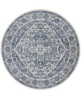 Safavieh Brentwood BNT832 Navy and Light Gray 6'7" x 6'7" Round Rug