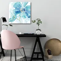 Courtside Market Light Blue Flower Ii Gallery-Wrapped Canvas Wall Art - 16" x 16"