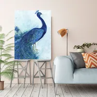 Courtside Market The Blue Peacock Gallery-Wrapped Canvas Wall Art - 16" x 20"