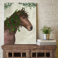 Courtside Market Horse Chestnut with Ivy Gallery-Wrapped Canvas Wall Art - 16" x 20"