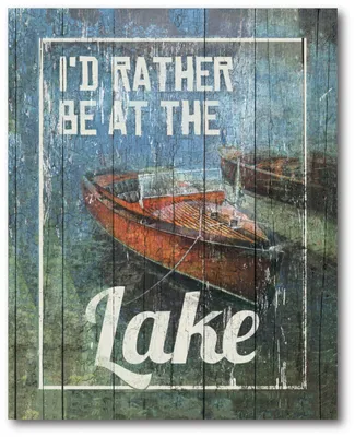 Courtside Market Rather be at The Lake Gallery-Wrapped Canvas Wall Art - 16" x 20"