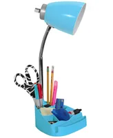 Limelight's Gooseneck Organizer Desk Lamp with iPad Tablet Stand Book Holder and Charging Outlet