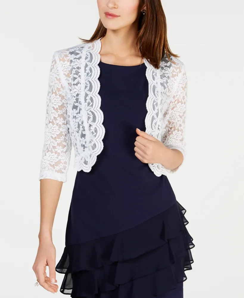 Connected Scalloped Lace Shrug