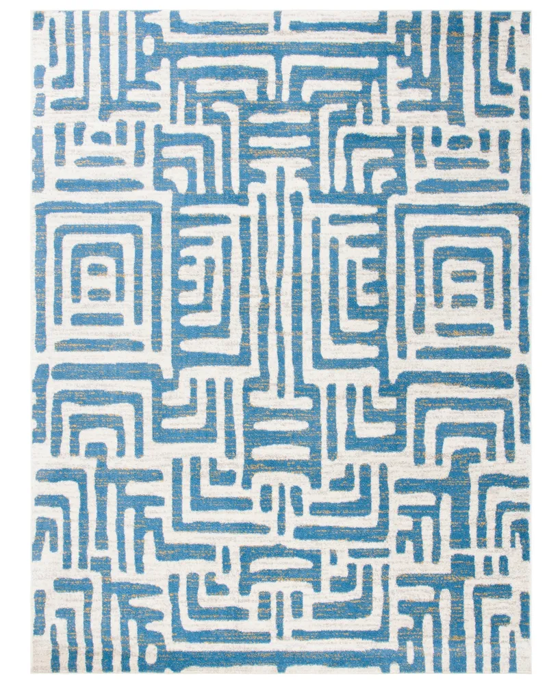 Safavieh Amsterdam AMS106 Ivory and Light Blue 9' x 12' Outdoor Area Rug