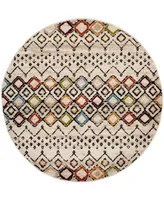 Safavieh Amsterdam Ivory and Multi 5'1" x 5'1" Round Outdoor Area Rug