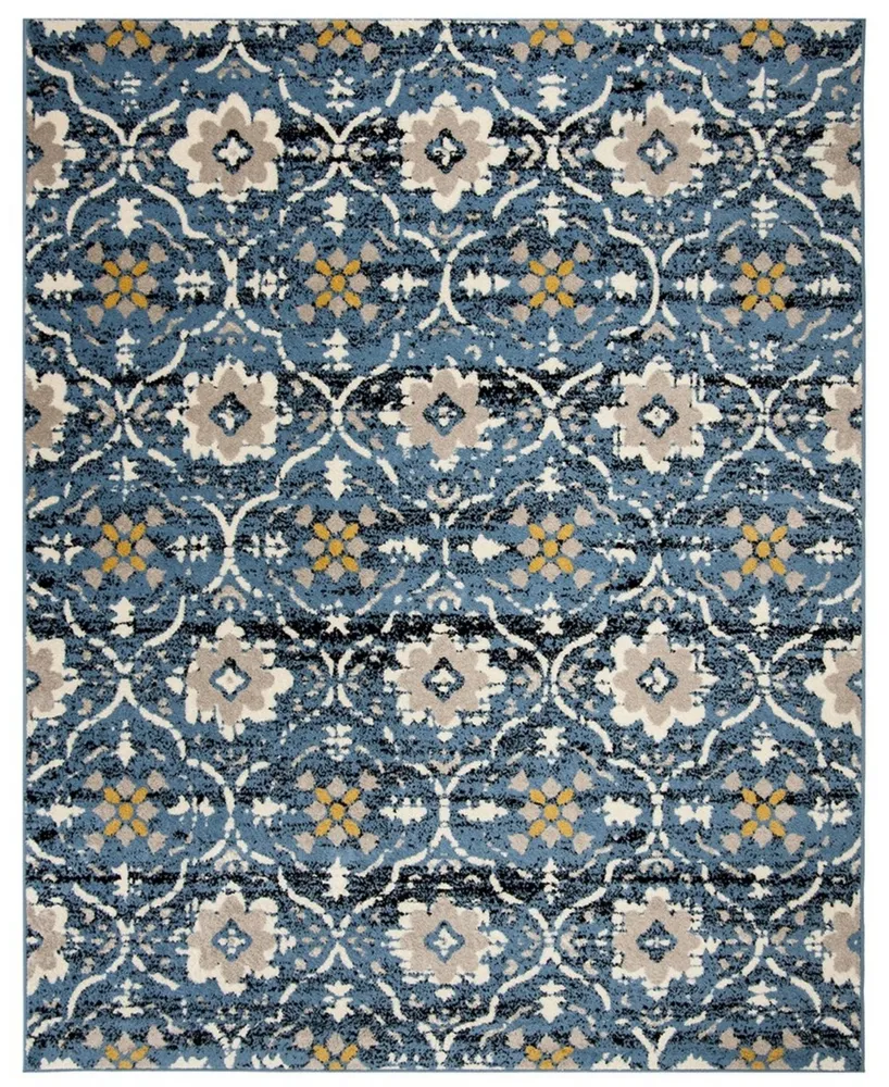 Safavieh Amsterdam Blue and Creme 9' x 12' Outdoor Area Rug