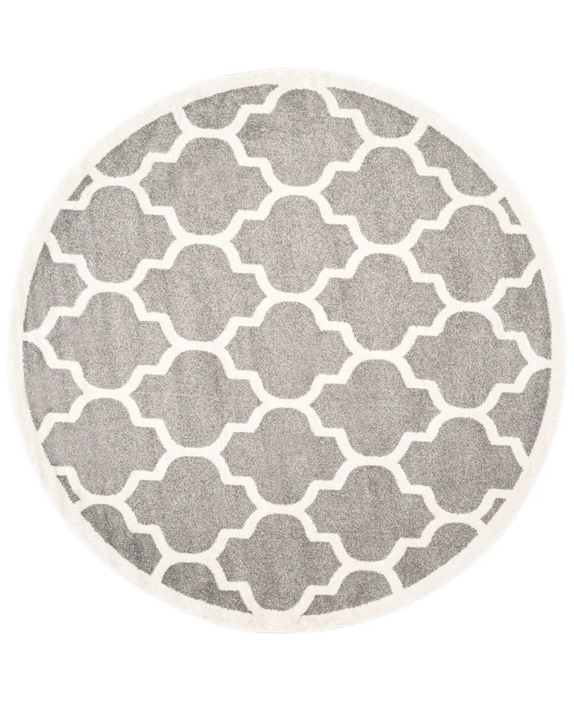 Safavieh Amherst AMT420 Dark Gray and Beige 9' x 9' Round Area Rug