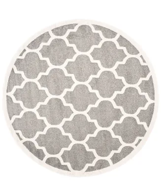 Safavieh Amherst AMT420 Dark Gray and Beige 9' x 9' Round Area Rug