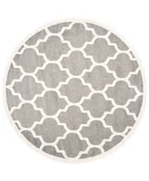 Safavieh Amherst AMT420 Dark Gray and Beige 9' x 9' Round Area Rug