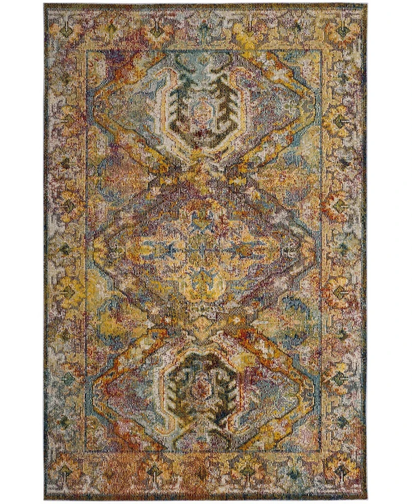 Safavieh Crystal CRS516 Light Blue and Orange 4' x 6' Area Rug