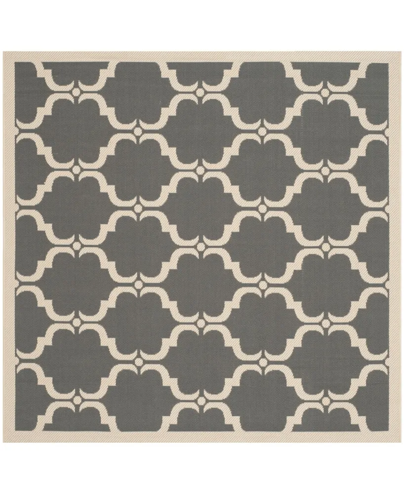 Safavieh Courtyard CY6009 Anthracite and Beige 6'7" x 6'7" Sisal Weave Square Outdoor Area Rug