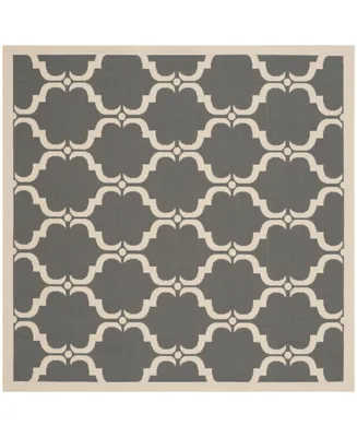 Safavieh Courtyard CY6009 Anthracite and Beige 6'7" x 6'7" Sisal Weave Square Outdoor Area Rug