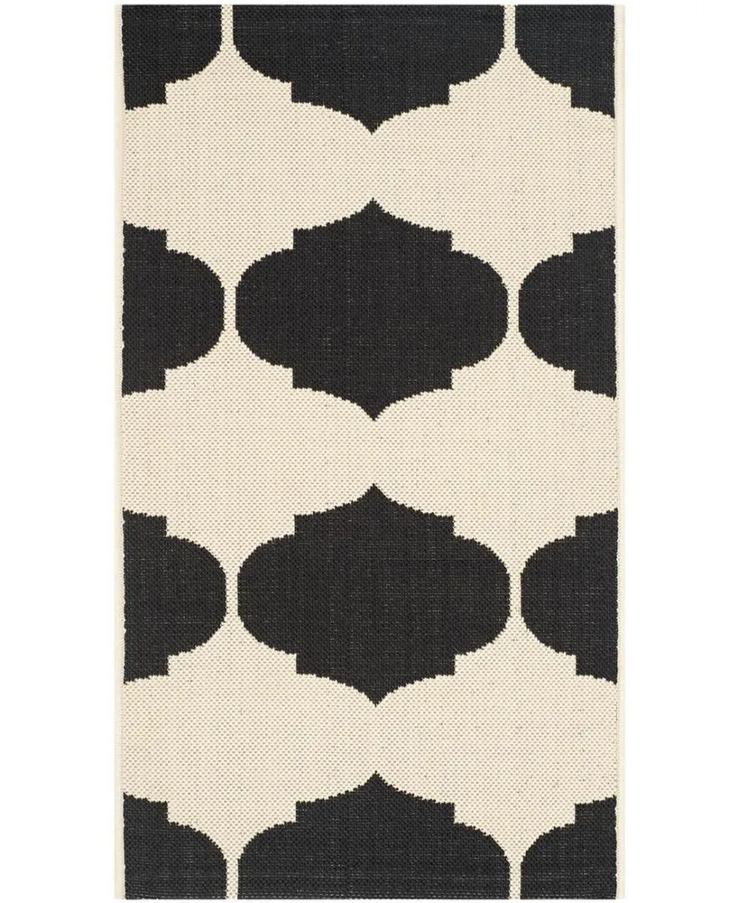 Safavieh Courtyard CY6162 Beige and Black 2'7" x 5' Sisal Weave Outdoor Area Rug