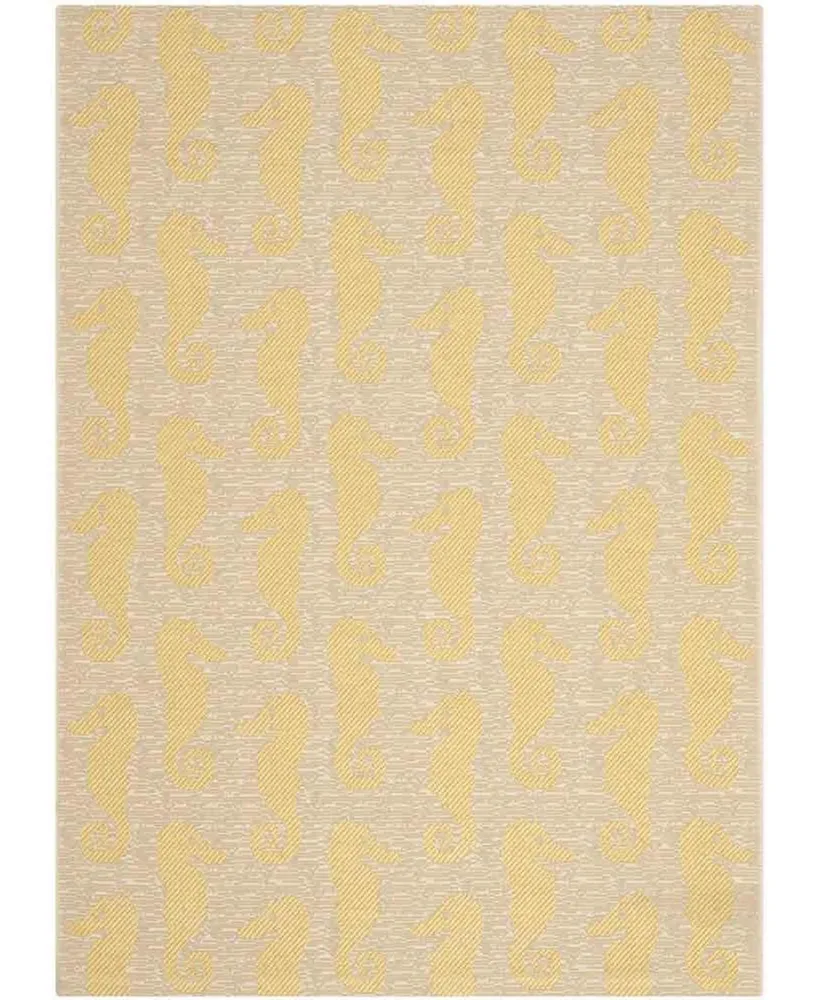 Safavieh Courtyard CY6214 Beige and Yellow 6'7" x 9'6" Sisal Weave Outdoor Area Rug