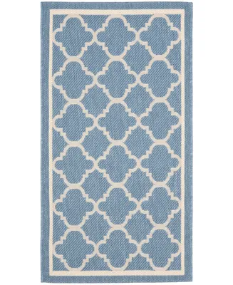 Safavieh Courtyard CY6918 Blue and Beige 2'7" x 5' Sisal Weave Outdoor Area Rug