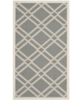 Safavieh Courtyard CY6923 Anthracite and Beige 2'7" x 5' Sisal Weave Outdoor Area Rug