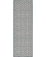 Safavieh Courtyard CY6937 Navy and Beige 2'3" x 10' Sisal Weave Runner Outdoor Area Rug