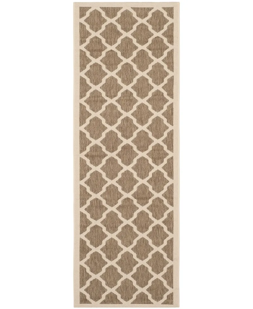 Safavieh Courtyard CY6903 Brown and Bone 2'3" x 10' Runner Outdoor Area Rug