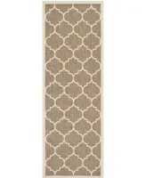 Safavieh Courtyard CY6914 Brown and Bone 2'3" x 10' Runner Outdoor Area Rug