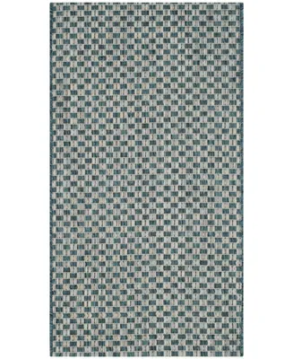 Safavieh Courtyard CY8653 Turquoise and Light Gray 2'7" x 5' Sisal Weave Outdoor Area Rug